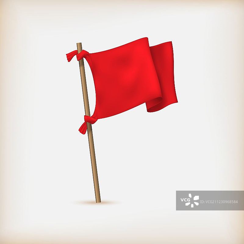 逼真红色旗帜图标图片素材