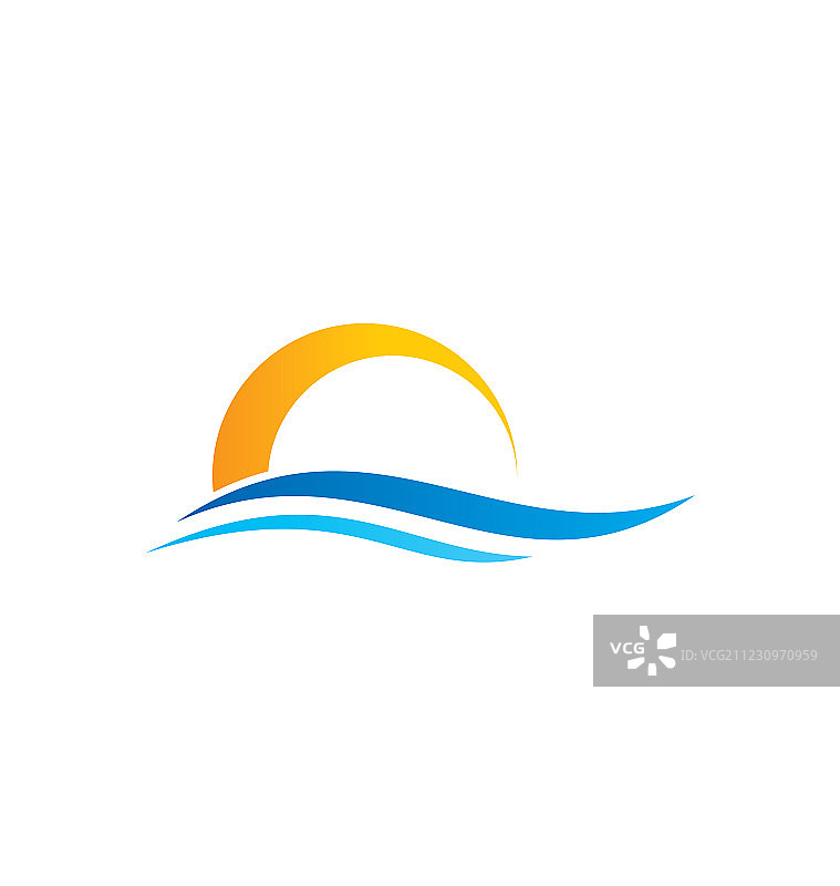 抽象水滩日落logo图片素材