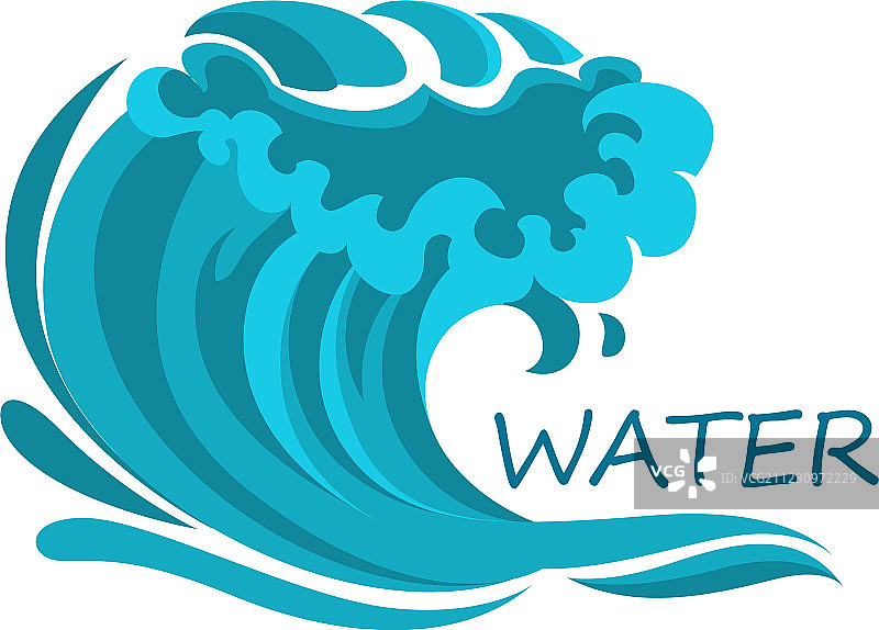 带有泡沫和浪花的海浪符号图片素材