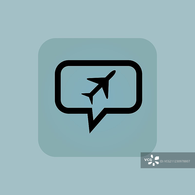 淡蓝色飞机消息图标图片素材