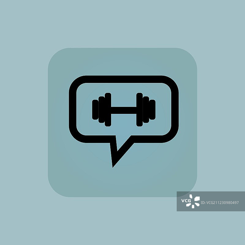 淡蓝色杠铃消息图标图片素材