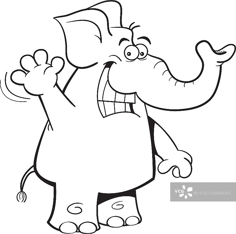 卡通大象挥手图片素材