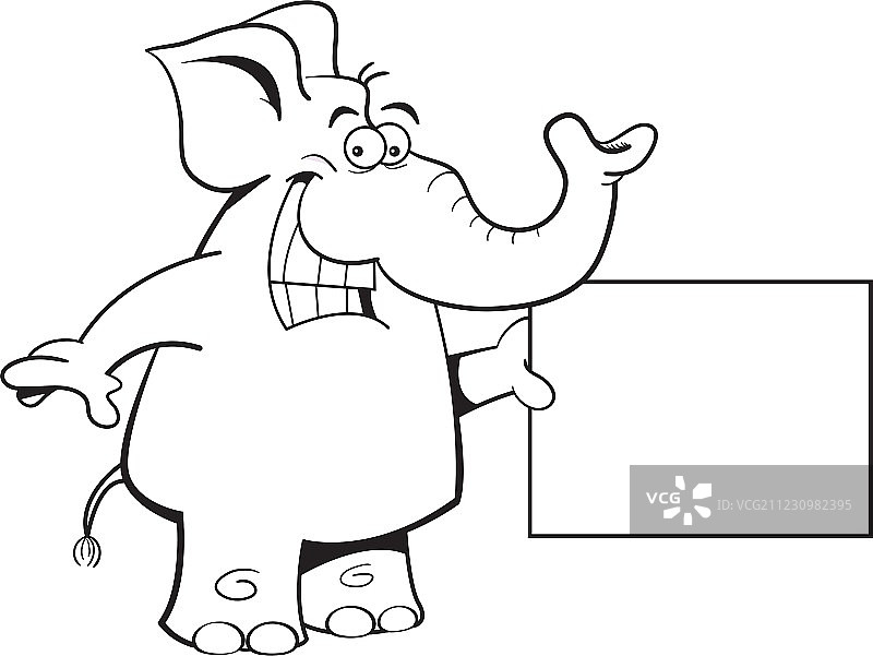 带标志的卡通大象图片素材