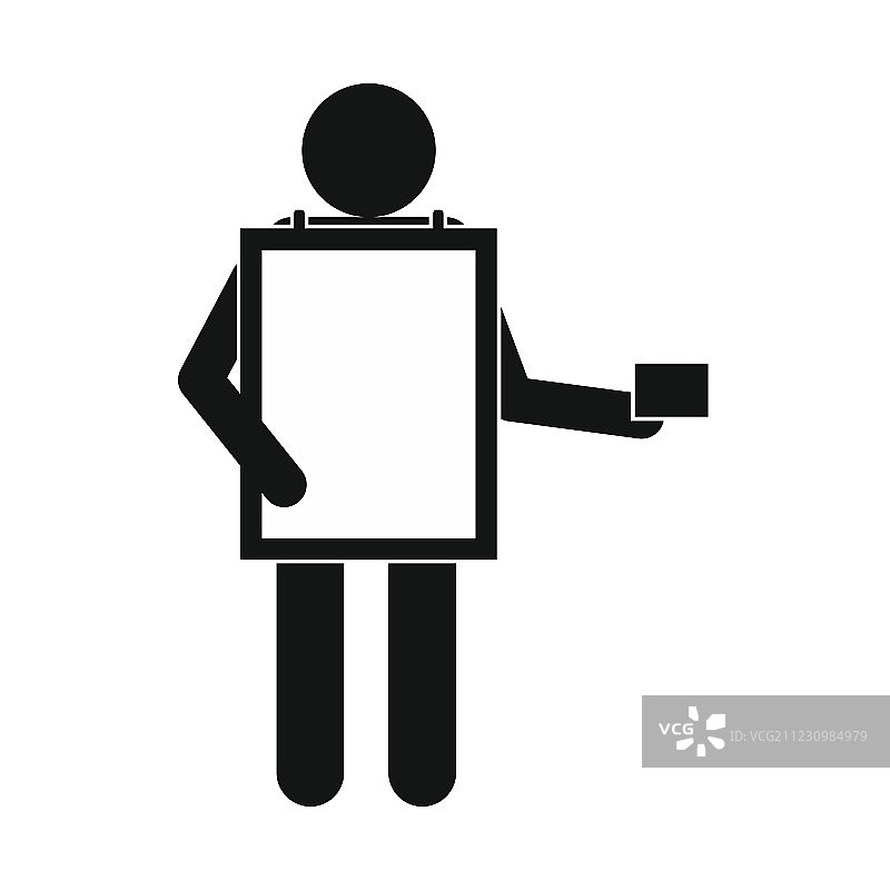 三明治广告牌男人图标简约风格图片素材