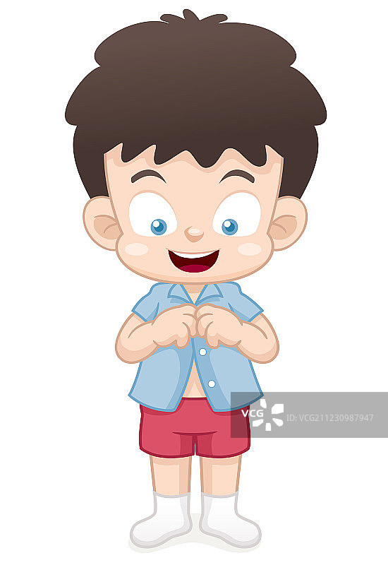 男孩穿衣图片素材