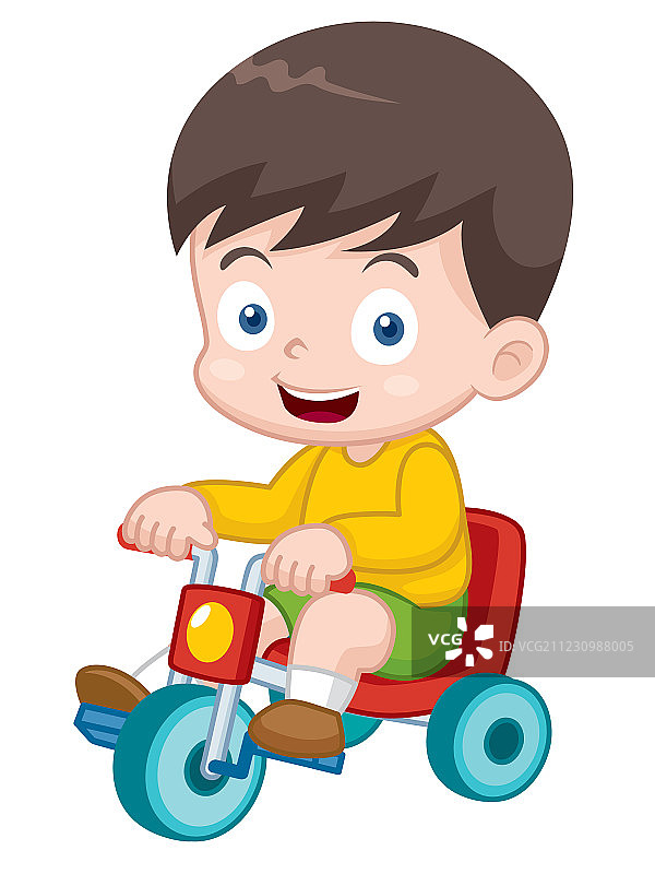 骑自行车的男孩图片素材