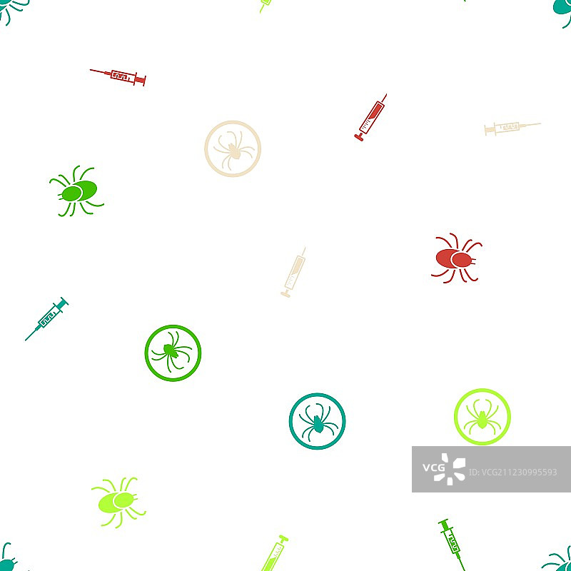 脑炎疫苗接种无缝扁平设计图片素材