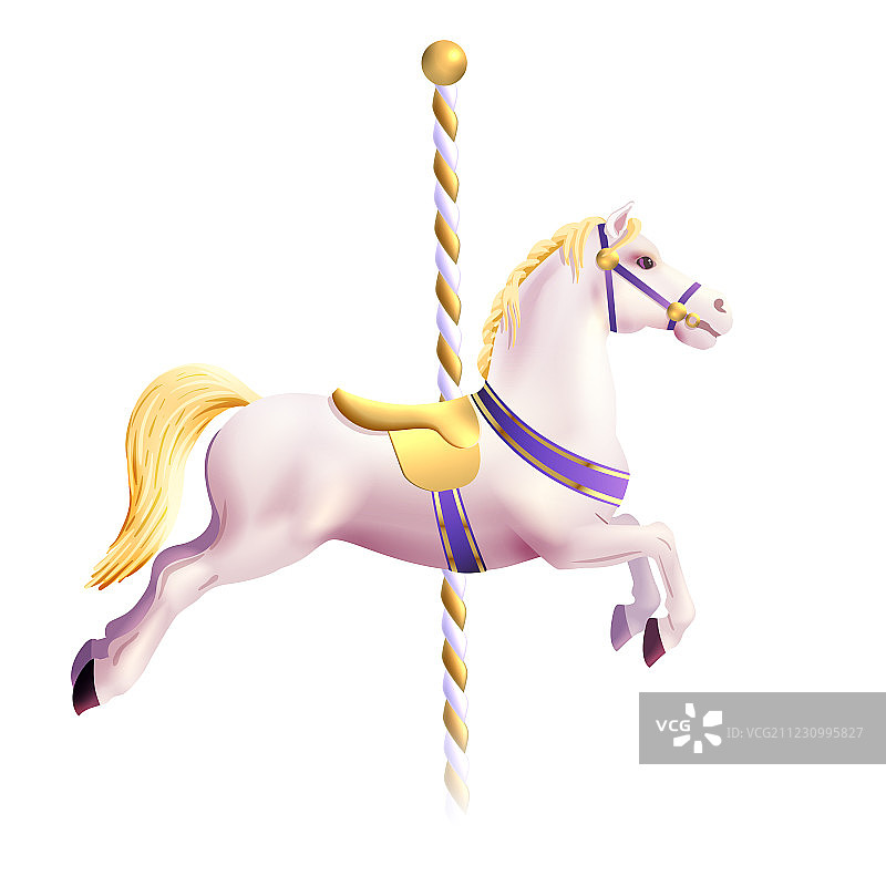 逼真的旋转木马马图片素材