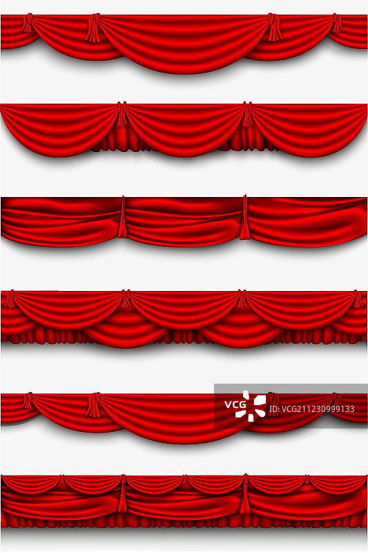 红色丝绸装饰和红色窗帘图片素材
