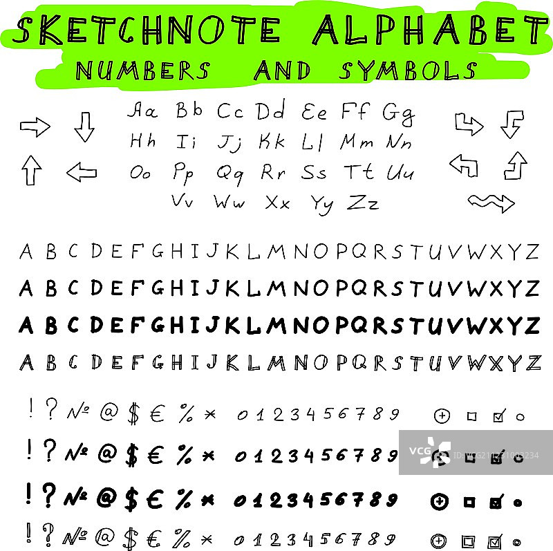 速写笔记字母图片素材
