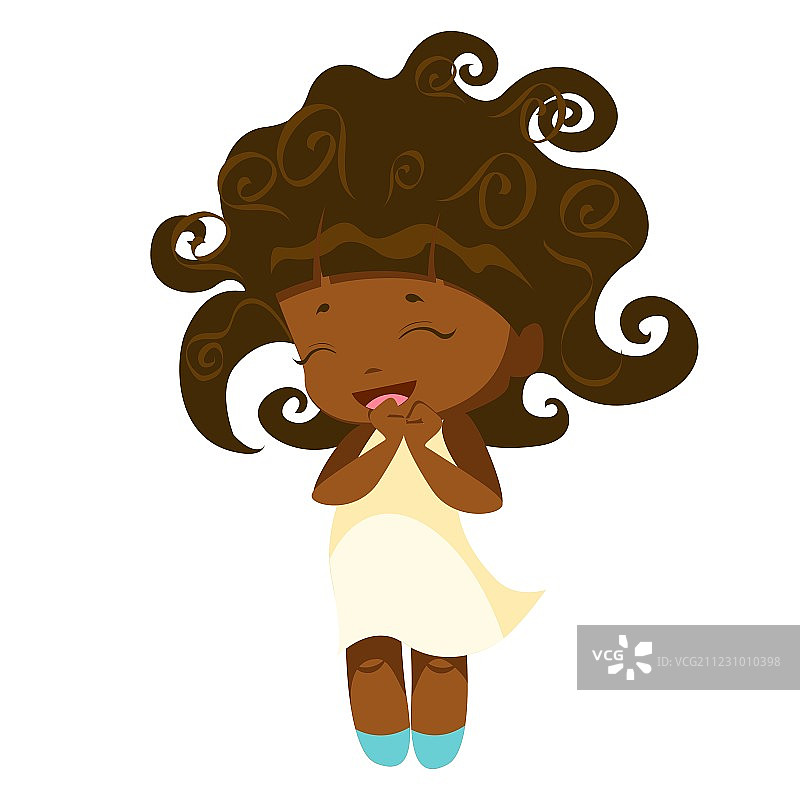 可爱的蓬蓬头公主图片素材