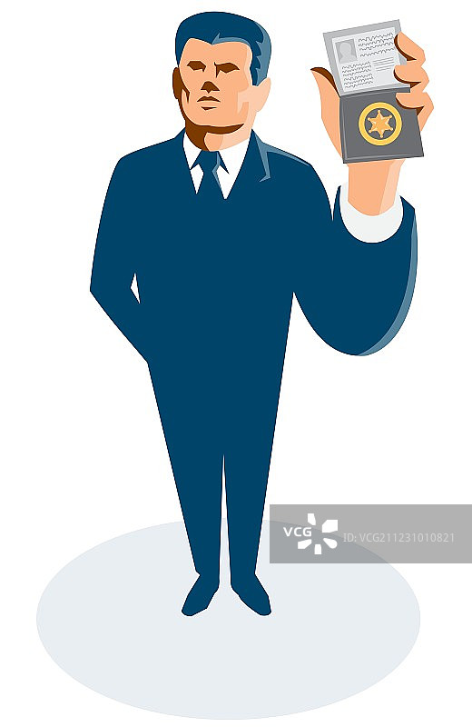 出示证件的男商人图片素材