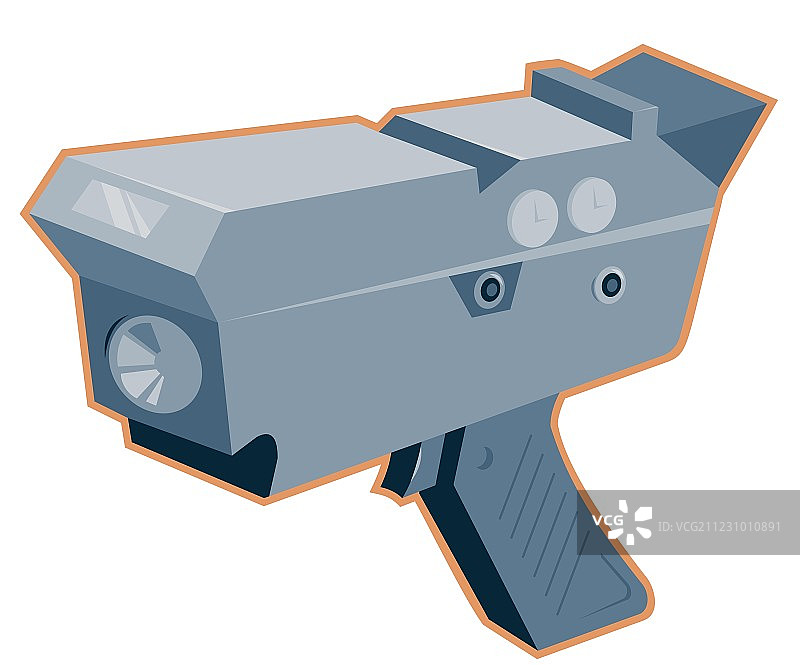 移动测速雷达枪复古风格图片素材