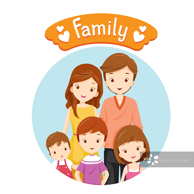 幸福家庭合影图片素材