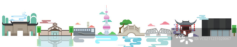 上海杭州 标志性建筑图片素材