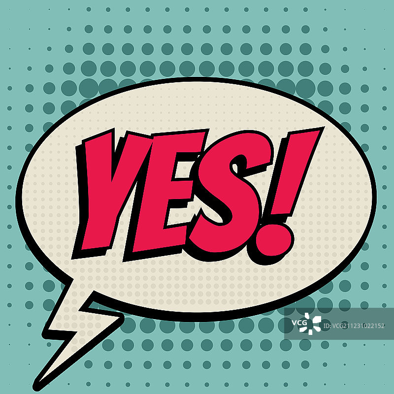 复古漫画风格的“是”图片素材