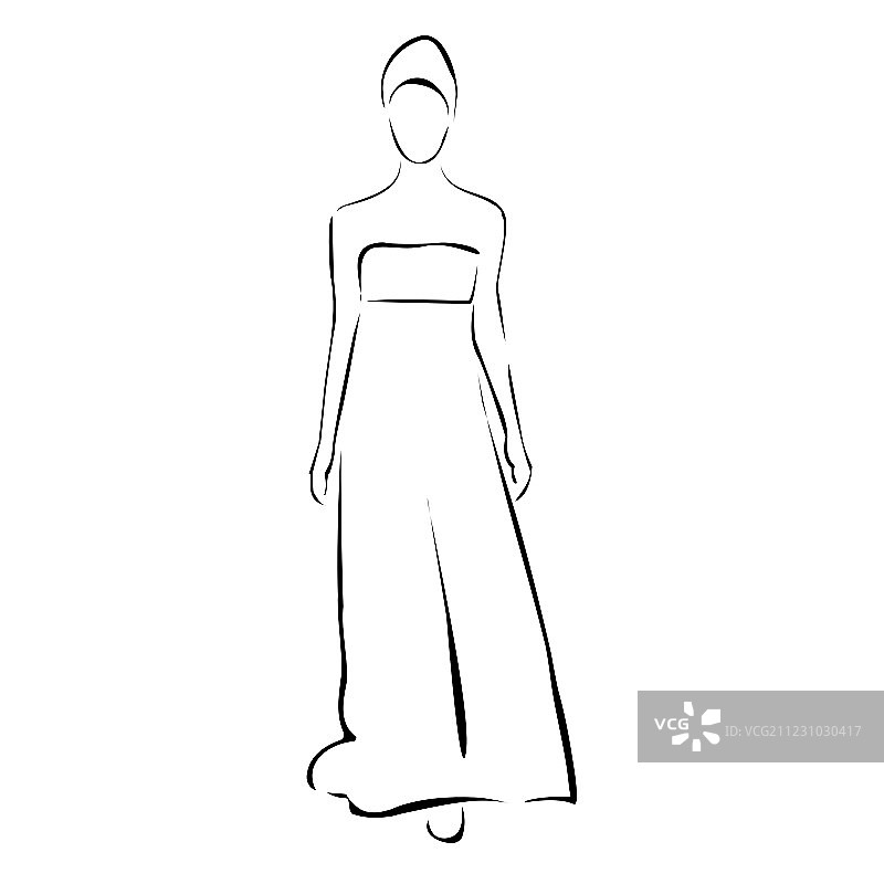 身着设计师服装的T台模特图片素材