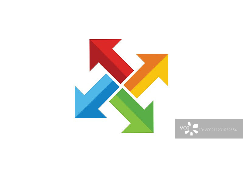 彩色箭头动态圆形标志图片素材