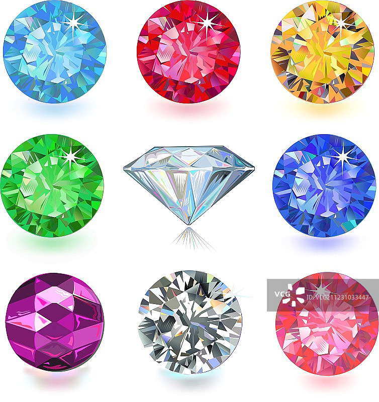 彩色宝石合集图片素材