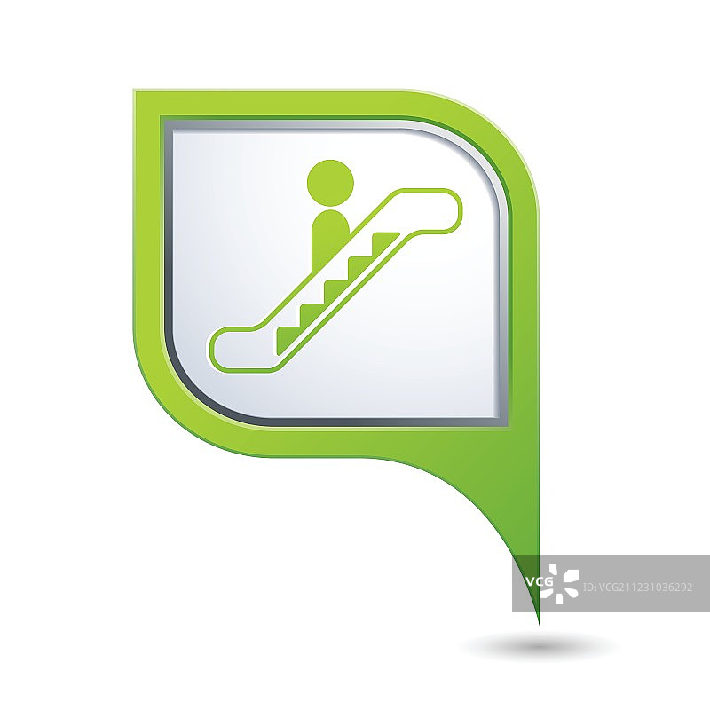 地图指针与扶梯图标图片素材