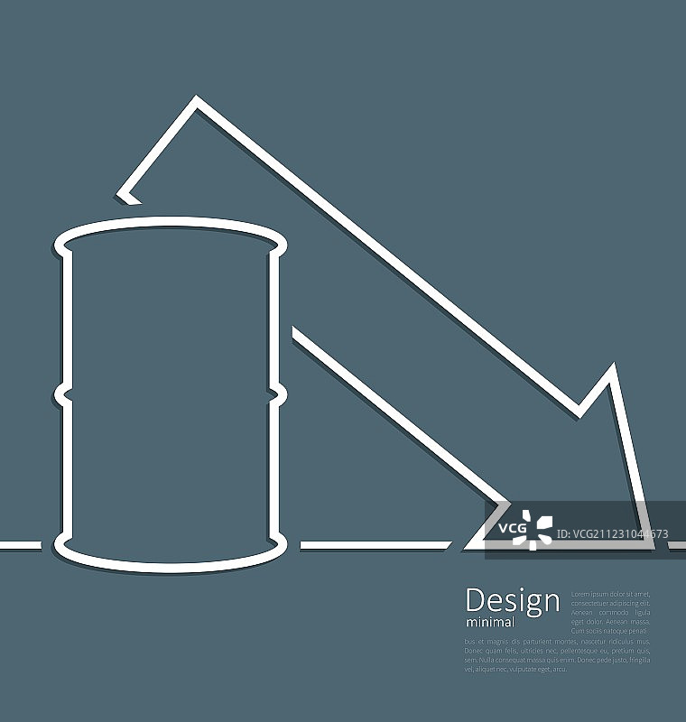 指示石油成本下降趋势的箭头标志模板图片素材