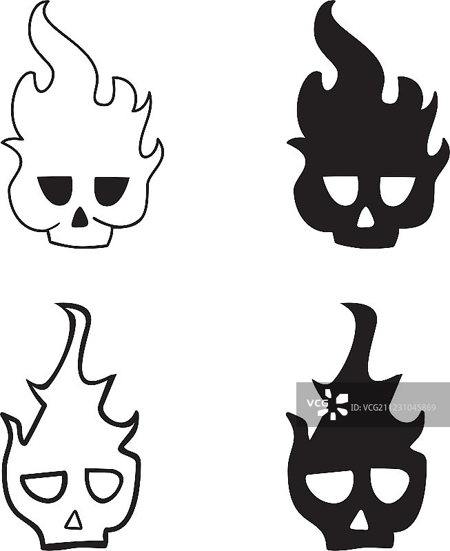 火焰中的骷髅头图片素材