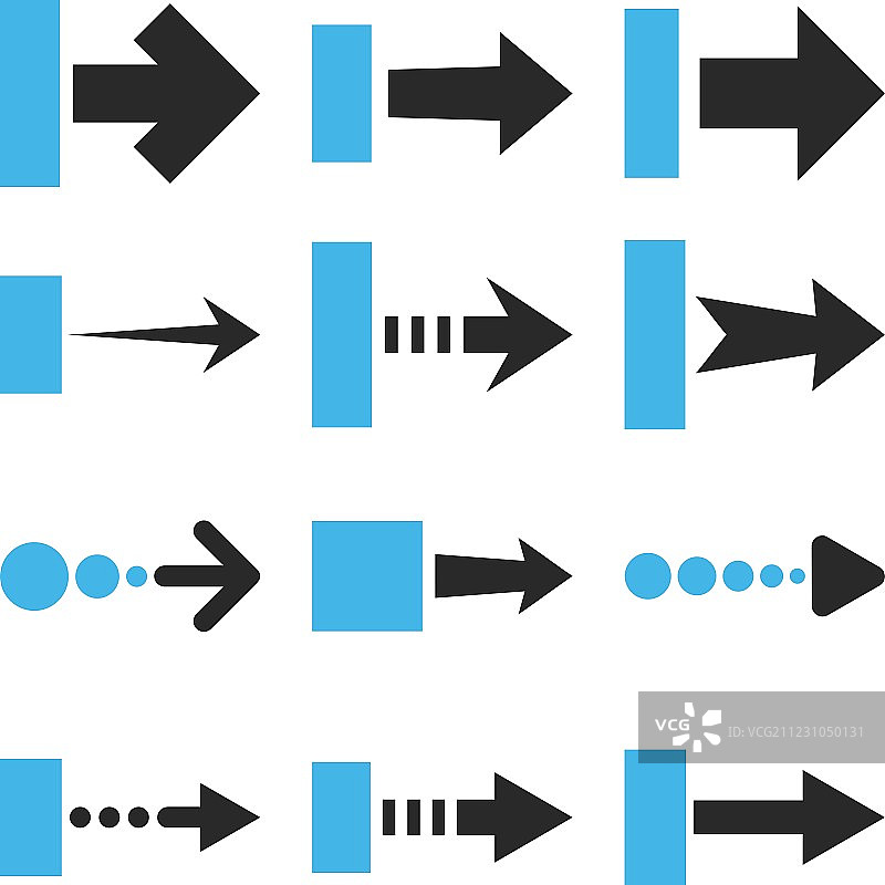 右拉扁平图标集图片素材