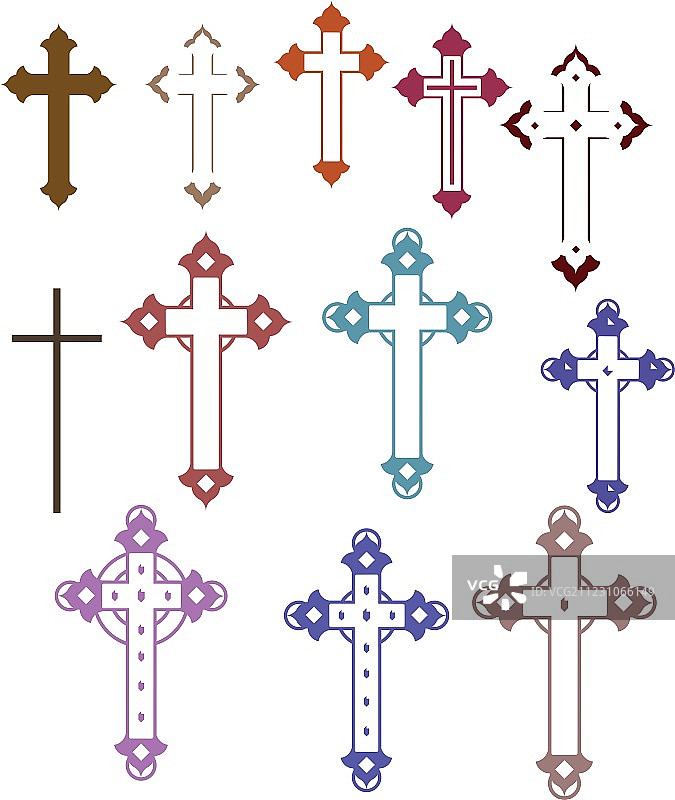 12个十字架图片素材