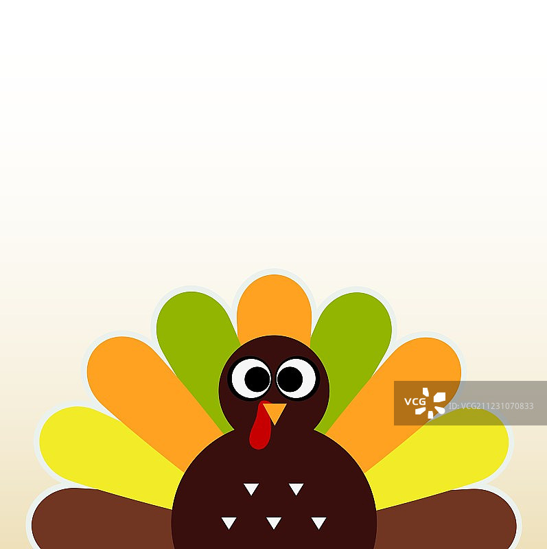 可爱火鸡感恩节贺卡图片素材