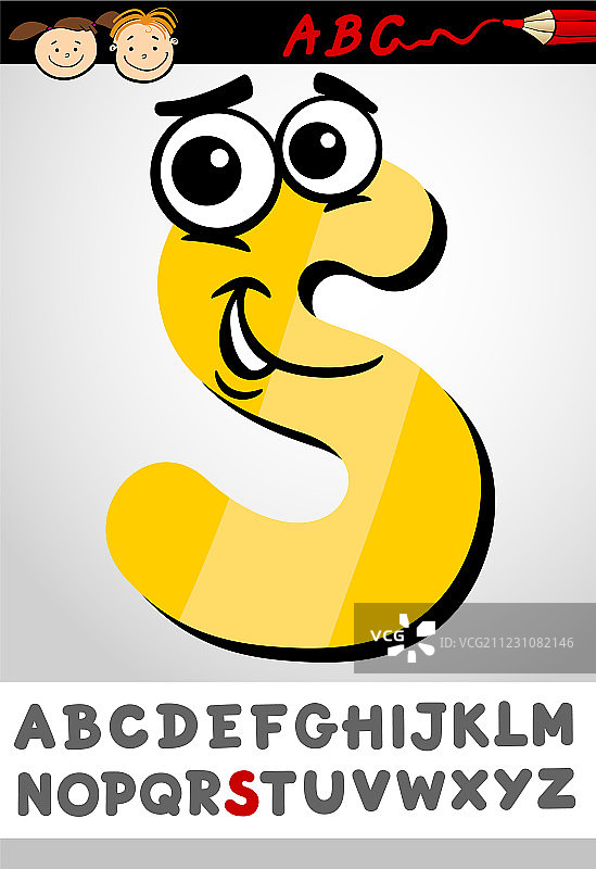 有趣的卡通字母S图片素材