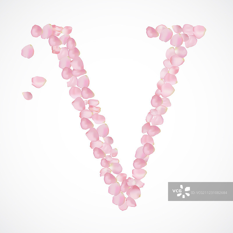 玫瑰花瓣粉色V字图片素材