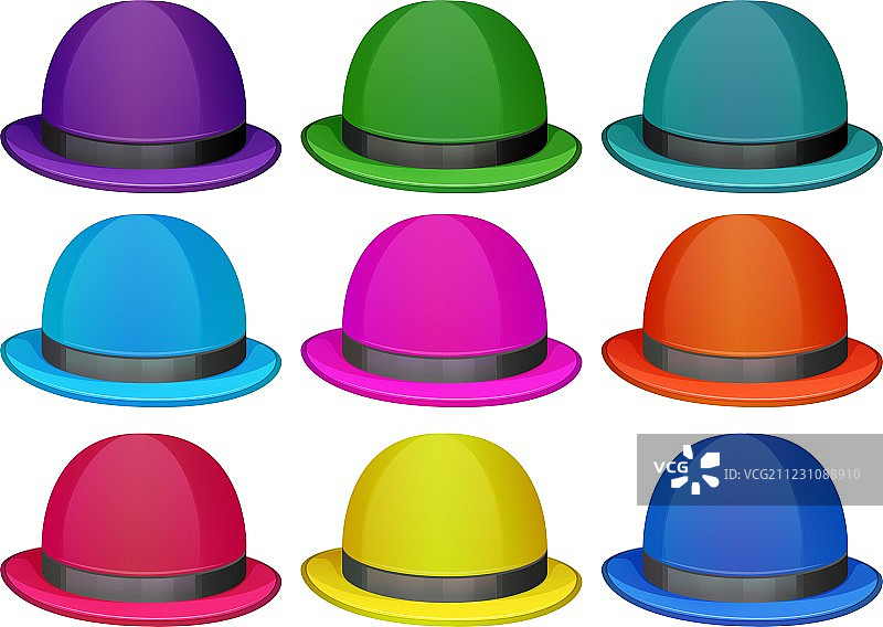 一组色彩鲜艳的帽子图片素材