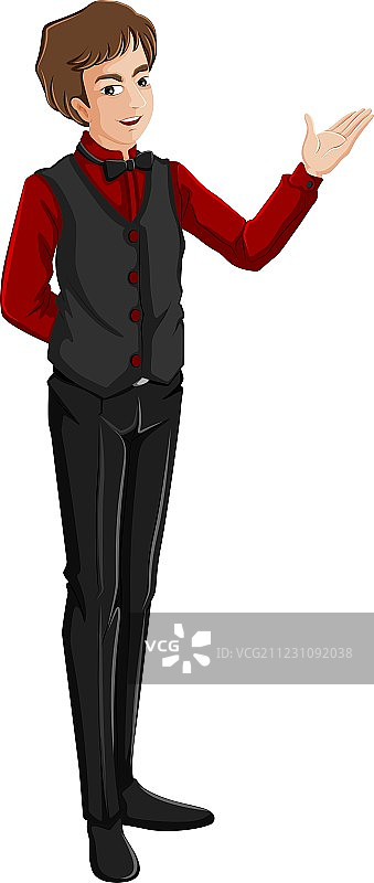 一位微笑的服务员图片素材