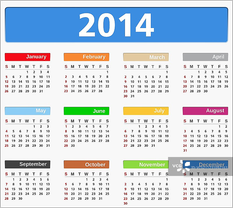 2014年日历图片素材