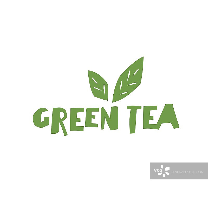 绿茶杯和绿茶文字图片素材