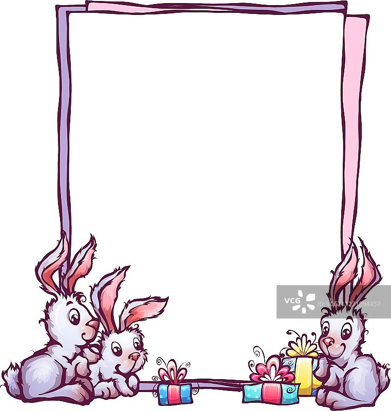 带有可爱卡通兔子的banner图片素材