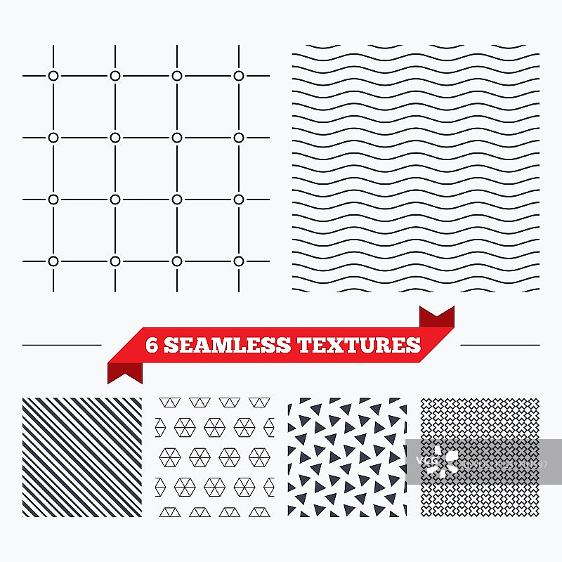 条纹圆形网格无缝图案图片素材