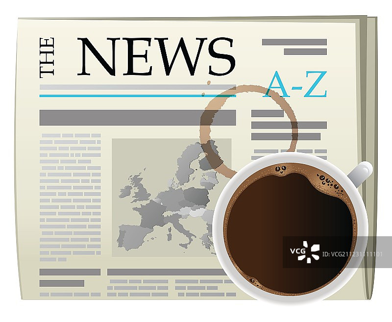 咖啡与报纸图片素材