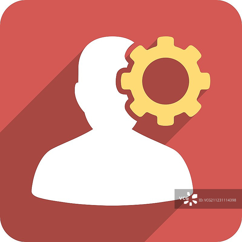 带有长阴影的偏头痛扁平圆形方形图标图片素材