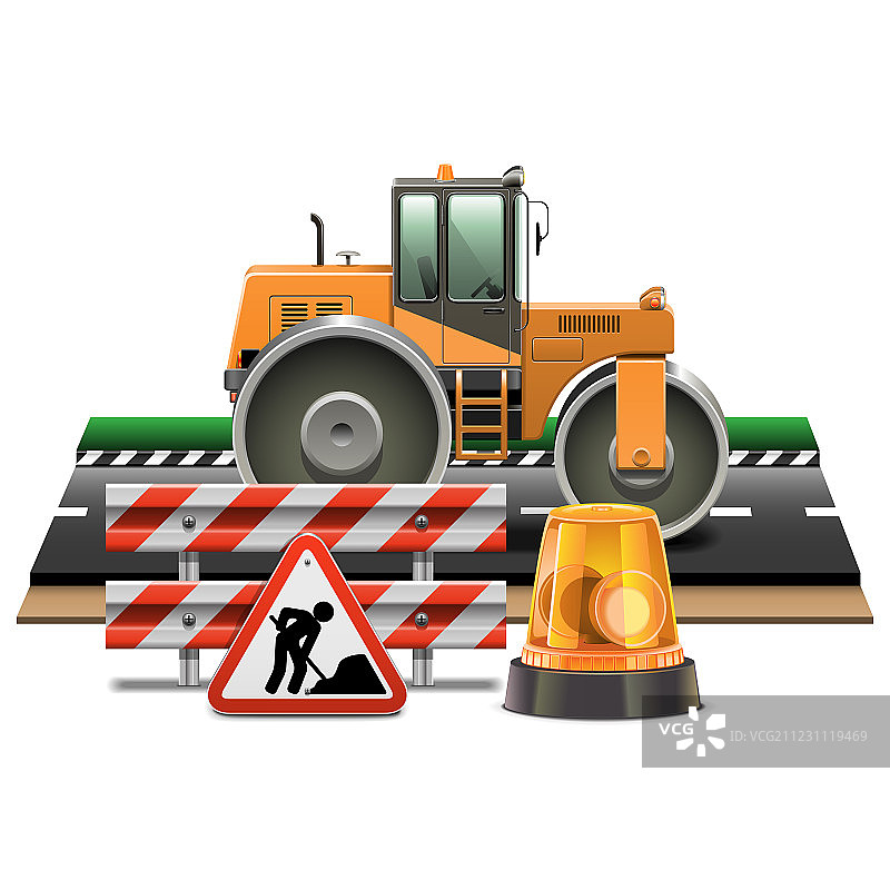 道路压路机道路施工图片素材