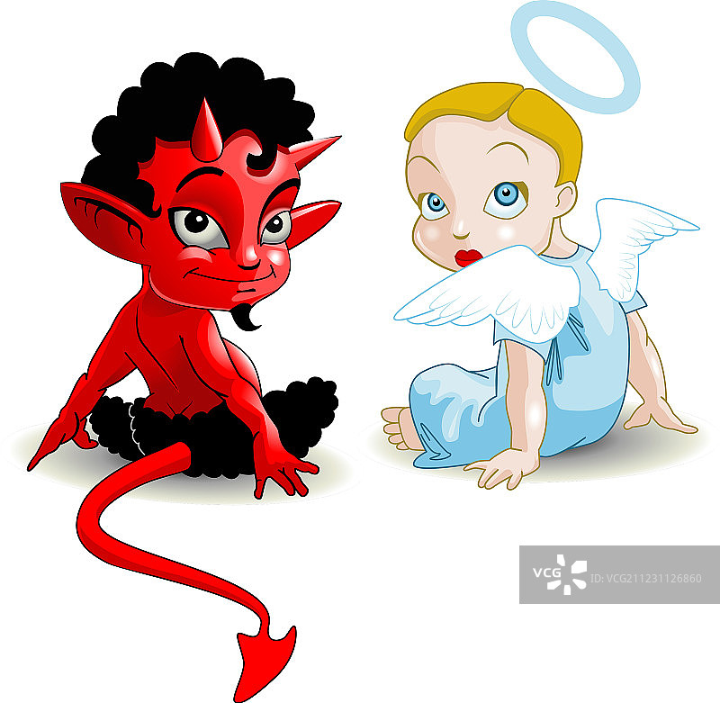 魔鬼与天使图片素材