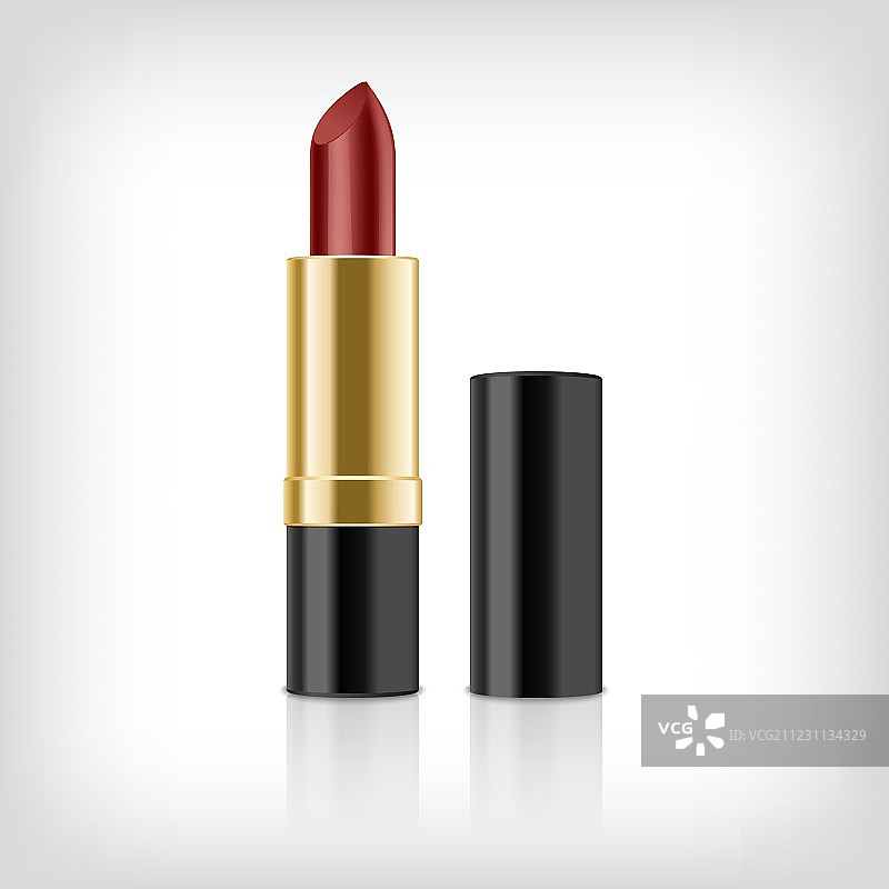 白色背景上的红色唇膏图片素材