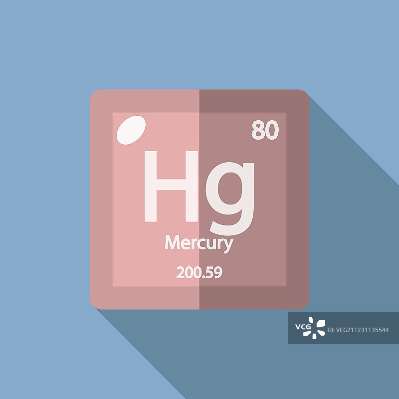 化学元素汞扁平图标图片素材