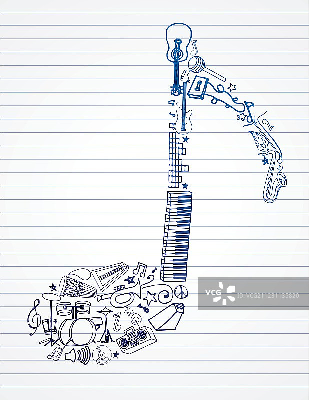 音乐涂鸦图片素材