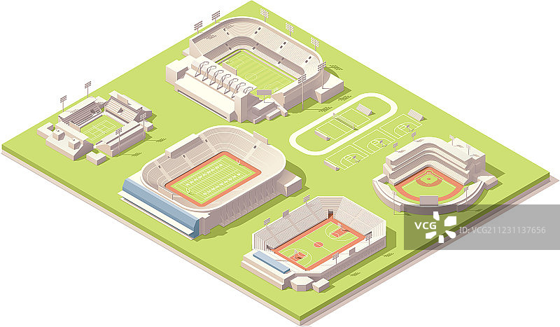 2.5D体育场建筑合集图片素材
