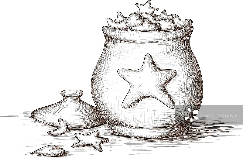 手绘节日糖果罐图片素材