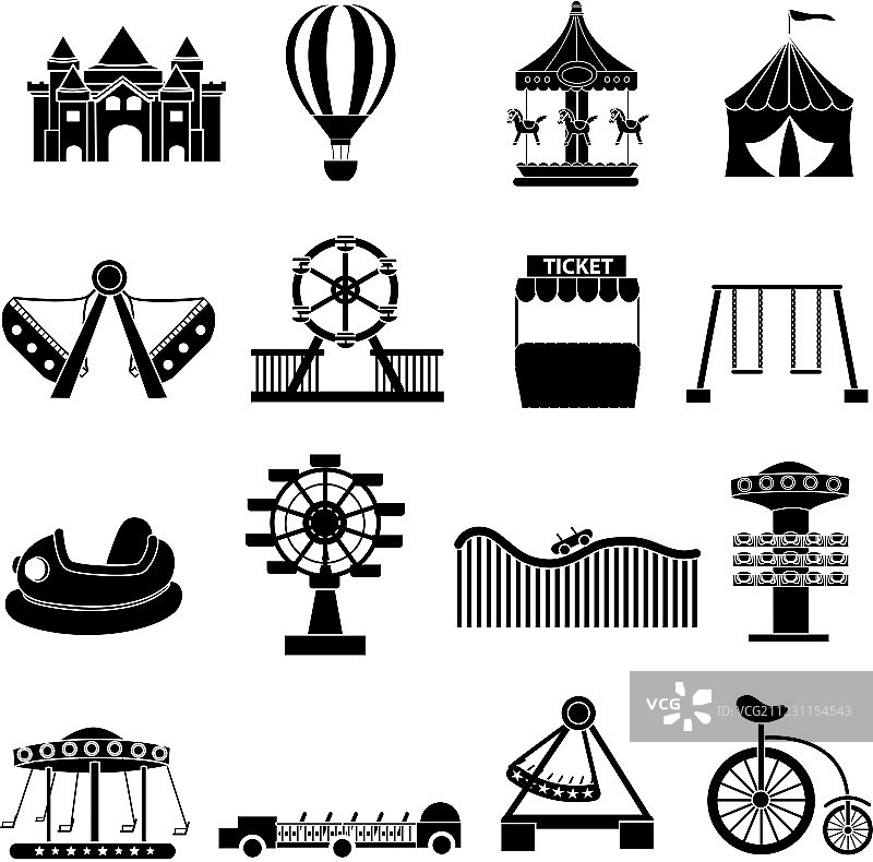 游乐园图标合集图片素材