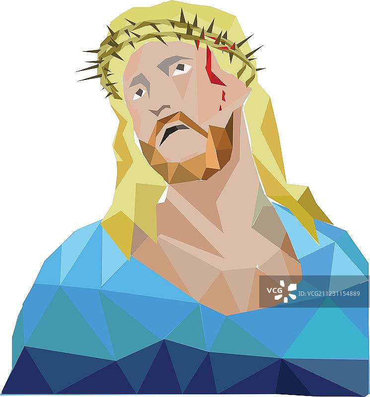 耶稣多边形风格图片素材