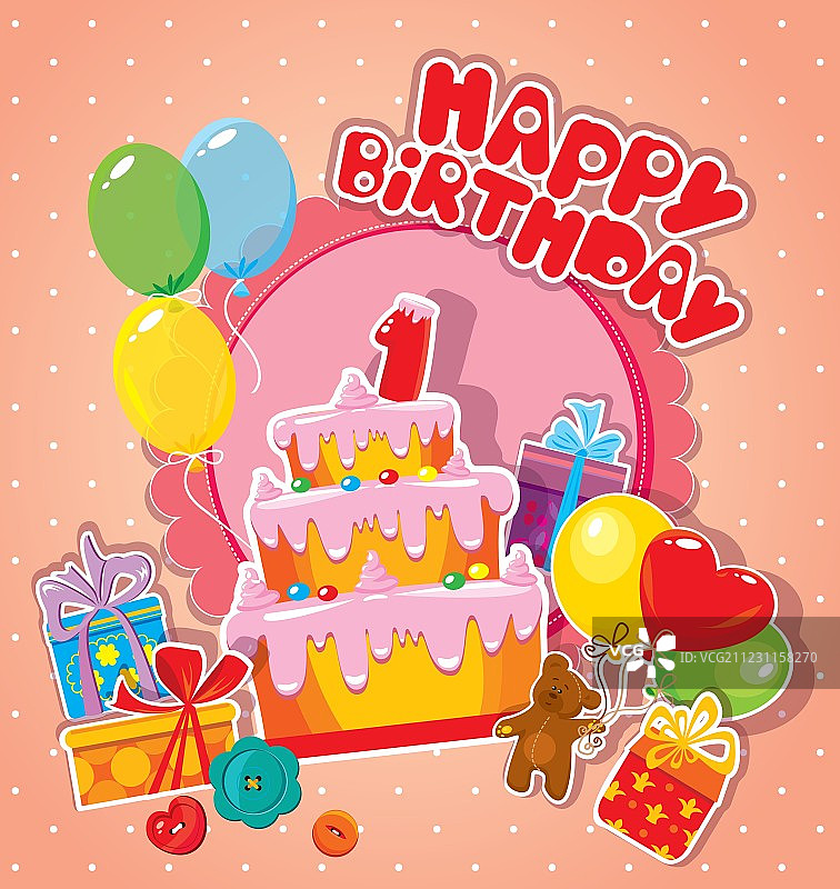 一周岁生日快乐图片素材