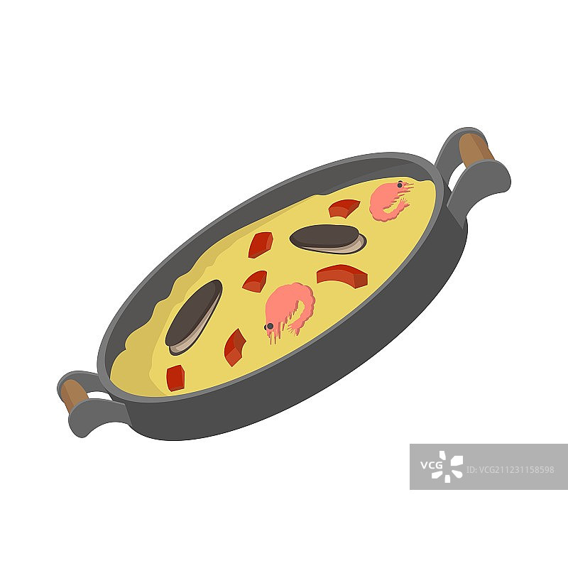 海鲜饭卡通风格图标图片素材